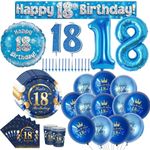 Blue 18th Birthday Party Gift bags Buntings Balloons 18th Birthday Decorations