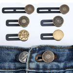 6pcs Adjustable Jeans Waist Extenders – Instant Pants Button Expander Unisex