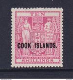 COOK ISLANDS - 1936-44 Arms Types of New Zealand 10s Hinged Mint (M/11)