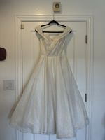 Cinderella Divine White Glitter Off-Shoulder Ball Gown Wedding Dress Size 6