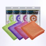 X4 pack Instant Cooling Fast Drying Absorbent Towels with carry bag - NEW UK