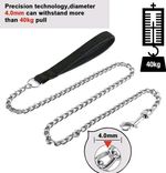 4ft Metal Chain Dog Lead Pet Puppy Leash Long Anti-Chew Control Pet Leads 4mm @