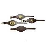 British Army Brown Leather Wrist Hand Strap With Warrant Officer Ranking Badges.