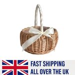 Wedding Basket Ring Pillow Flower Storage Basket Girls Basket with Satin Ribbons
