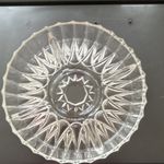 Clear Pressed Glass Appetizer Tray Starburst Pattern
