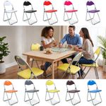 Folding Dining Chair Padded Faux Leather Metal Foldable Office Chairs 1-6 SETS