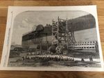1857  illustrated london news print . attempted launch of the " leviathan  "