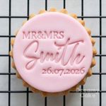 Personalised MR & MRS Cookie Stamp with Date | Embossers Fondant / Icing Cupcake