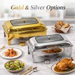 9L Gold & Silver Chafing Dish Stainless Steel Food Warmer Buffet Hotel Catering