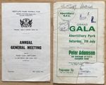 1973 ABERTILLERY RFC GRAND GALA PROGRAMME & ANNUAL GENERAL MEETING PAMPHLET