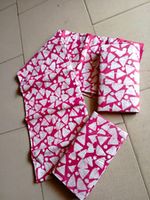 Single Pink & White Hearts Cotton Bedding Set: Duvet Cover & Pillowcase (2pc)