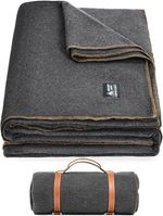 Wool Camping Blanket Large 64 x 87in Washable Cozy Outdoor Travel 64in x 87in