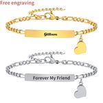 Free Engraving Women Baby ID Name Heart Bracelet Birthday Christmas Gift for Her