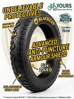 Premium 20 x 4.0 Heavy Duty Fat Tyre - Unbelievable Puncture Protection for Bike