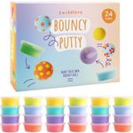 24 Pack Bouncy Putty Slime Tubs Silly Fluffy Bouncing Party Bag Filler Loot Toys