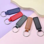 Personalised Leather Keyring – Custom Engraved Key Fob Gift for Him Her UK Made