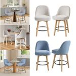Set of 2 Bar Stools Swivel Bar Chairs Counter Height Stools for Kitchen Island