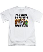 I'd Rather Be Playing Rob Lox Kids T-Shirt Tee Top Gaming Gamer Children's