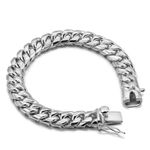 Solid 925 Sterling Silver Men's Miami Cuban Link Chain Bracelet 10mm ALL SIZE