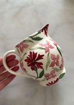 Emma Bridgewater cornflower 1/2 Pint Ceramic Floral Jug Cream Pink Red England