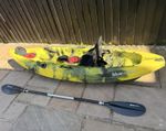 Single Fishing Kayak with Seat & Paddle, Perfect Condition