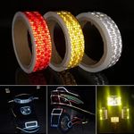 2.5cm x 10m Reflective Safety Tape PVC Waterproof Self Adhesive Sticker