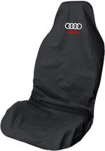 Audi Rings Logo Waterproof Quality LARGE Black Front Car Seat Cover Protector