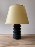 Modernist / Mid Century / Brutalist Table Lamp, Ebonised Wood & Waxed Card Shade