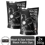 Dylon Wash & Dye Fabric Dye, Intense Black, 2 Packs of 350g