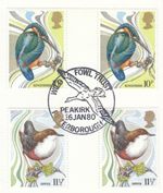 Birds GUTTER PAIRS Used Wildfowl Trust Peakirk 1980 ON PIECE (150082)