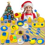 43PC Pretend Cooking Kitchen Accessories Gas Stove Food Pots Cups & Utensils Set