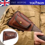 TOURBON Leather Rifle Recoil Pad Cheek Rest Gun Buttstock Cover with Side Pouch