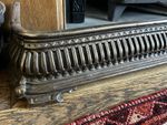 Large Victorian Cast Iron Fireplace Fender Kerb Pierced Gallery 134cm Antique