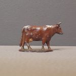 Vintage TOY COW Solid Lead Metal Farm Animal Very Old Collectable Miniature 
