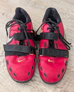 Nike Romaleos 2 Weightlifting Shoes UK 9.5 Red/Black/Gold Strap 476927-670