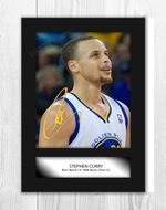 Stephen Curry Golden State Warriors 1 NBA A4 signed poster Choice of frame