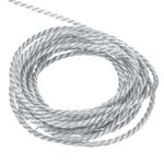 Twisted Cord Trim, 11 Yard 2mm 3-Ply Twine Braided Rope Thread String Silver