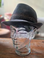 ​Vintage Lembert German Alpine Tyrolean Hat Size 54 Small Grey Hair Felt 1987