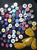 50 Rock/Metal band- Random Assortment Only - Hand Made Pin Badges 
