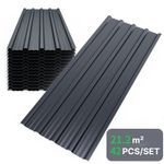 42 X Metal Roof Sheets 21.2m² Corrugated Garage Carport Shed Roofing Panels Grey