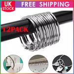12 Pack Shower Curtain Hooks Circular Binder Book Rings Metal Pole Rings 50mm