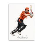 Zak Crawley A4 Watercolour Poster SunRisers Leeds Cricket Team No Frame Included