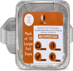 Disposable Aluminum Foil Trays for Roasting Cooking  - 32x26x7cm 3500ml 10 pack