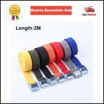 Cargo Straps - 2M Tie-Down Belt with Metal Buckle - Strong Ratchet for Luggage