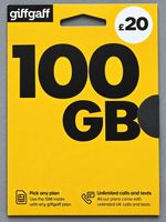 giffgaff PAYG SIM Card | 100GB £20 Plan | Unlimited Calls & Texts 