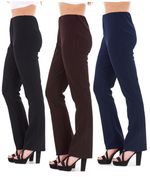 Ladies Women's Finely Ribbed Bootleg Stretch Trousers Pants Unbranded Size 10-26