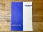 Genuine Triumph Motorcycle Service Handbook. Un Used / Blank !