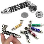 SMOKING HERB TOBACCO PIPE + 5 SCREENS POCKET SIZE LEAF DESIGN 1,2,3,6,12