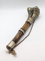 Vintage Kangling Tibetan Buddhist Ritual Trumpet Bone And White Metal