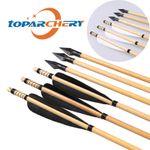 Archery 31" Wooden Arrows with Turkey Feather Traditional Longbow Hunting Target
